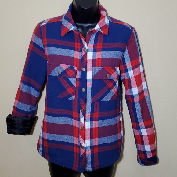 eye candy Jackets & Blazers - Sherpa Lined Quilted Flannel Shacket